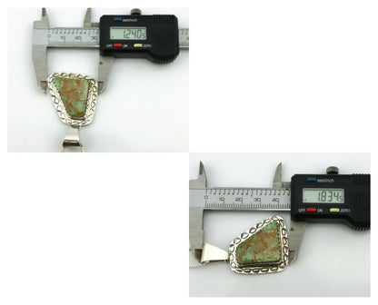 Navajo Pendant .925 Silver Blue Green Turquoise Native Artist C.80's