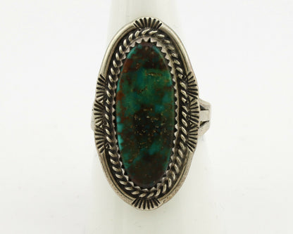 Navajo Ring .925 Silver Kingman Turquoise Native American Artist C.1980's
