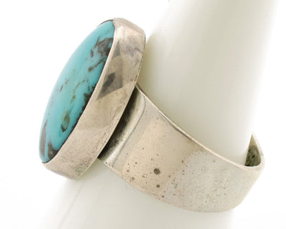 Navajo Ring .925 Silver Sleeping Beauty Turquoise Artist Signed C Montoya C.80's