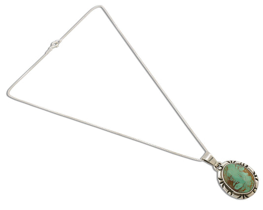 Navajo Necklace 925 Silver Kingman Turquoise Artist Signed Gecko C.80's