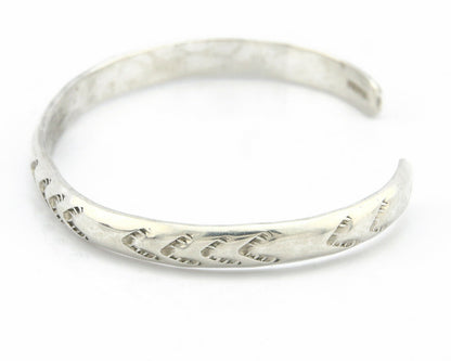 Navajo Bracelet .925 Silver Hand Stamped Arrow Head Artist Montoya C.80's