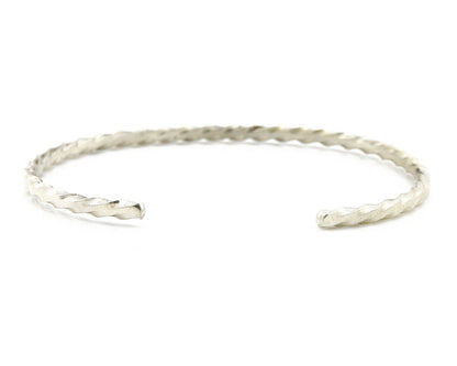 Navajo Bracelet .925 Silver Native American Artist Handmade 3.0 mm wide C.1980's