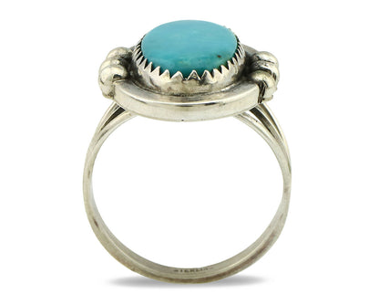 Navajo Ring .925 Silver Blue Turquoise Artist Signed Anna Begay C.1980's