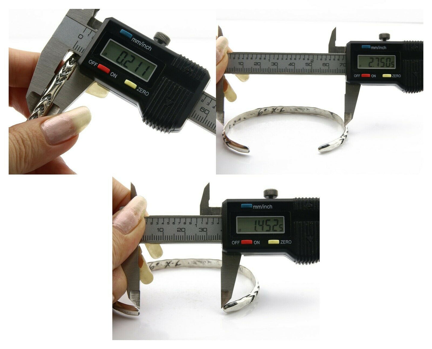 Navajo Bracelet .925 Silver Hand Stamped Arrow Head Artist I Montoya C80s