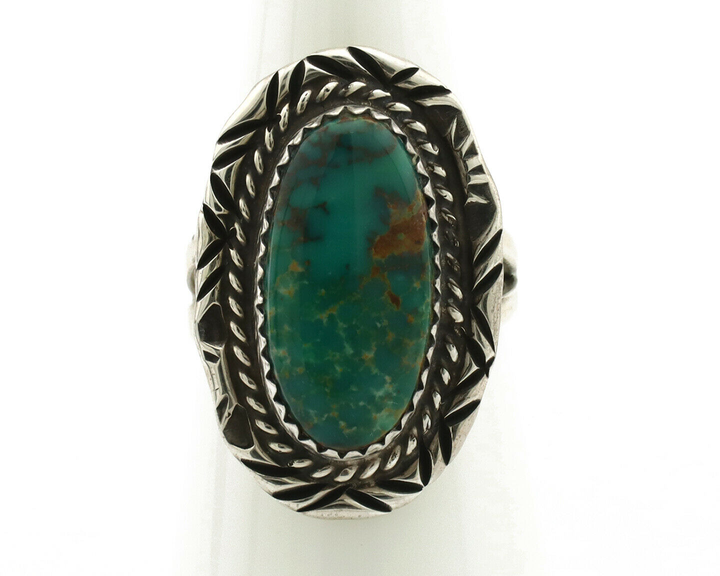 Navajo Ring .925 Silver Turquoise Mountain Native American C.80's
