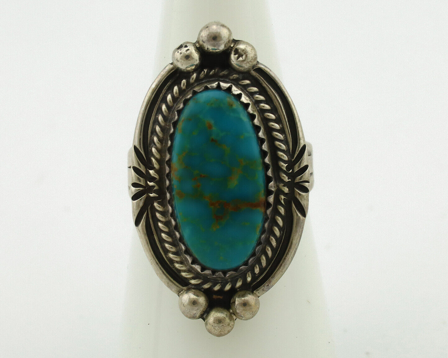 Navajo Ring 925 Silver Southwest Blue Turquoise Artist Signed Begay C.80's