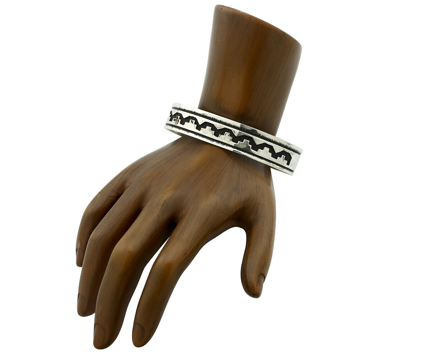 Navajo Bracelet .925 Silver Handmade Overlay Style Signed Tommy Billy Cuff C80s