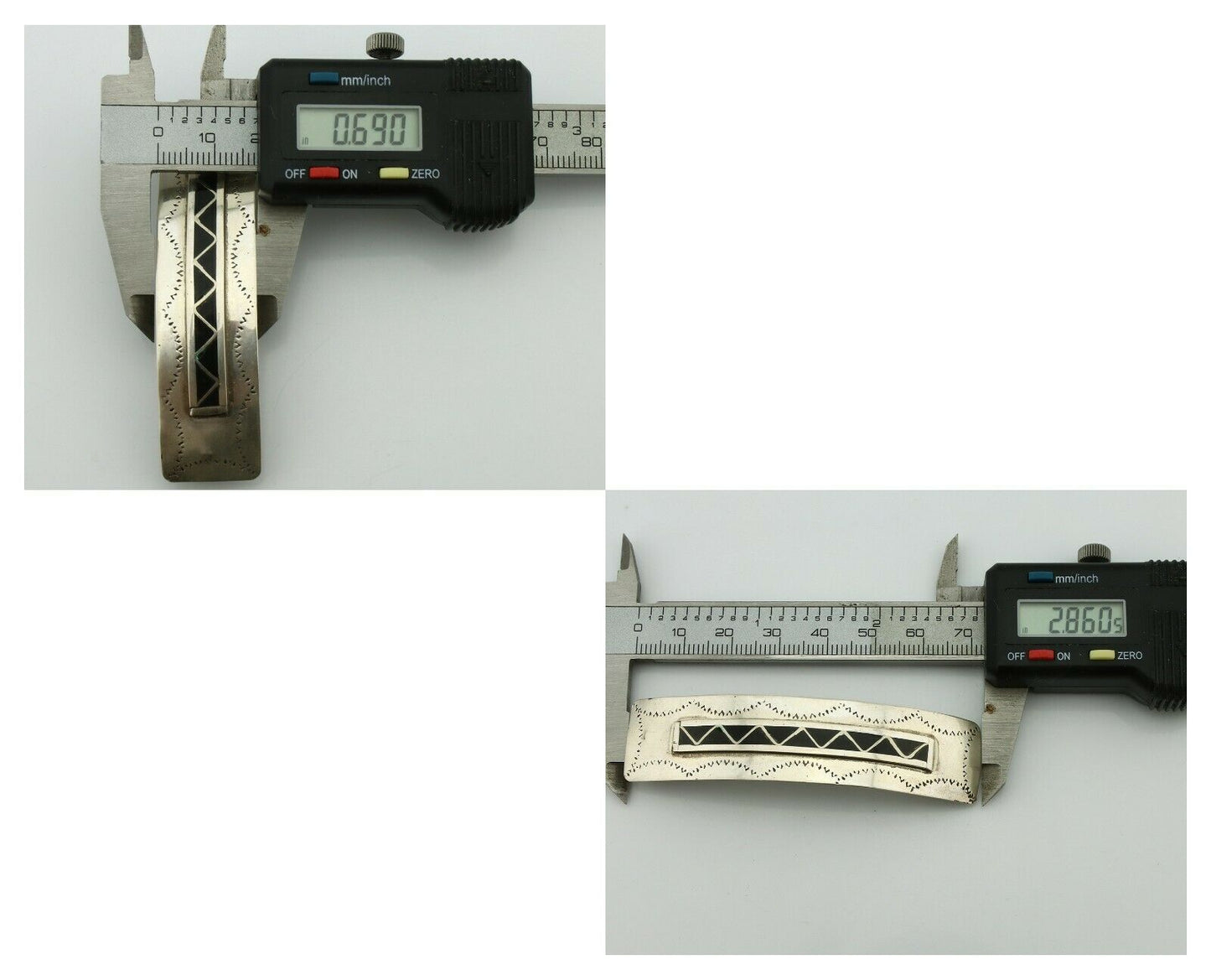 Women's Navajo Hair Clip .925 Silver Inlaid Black Onyx Native American Artist