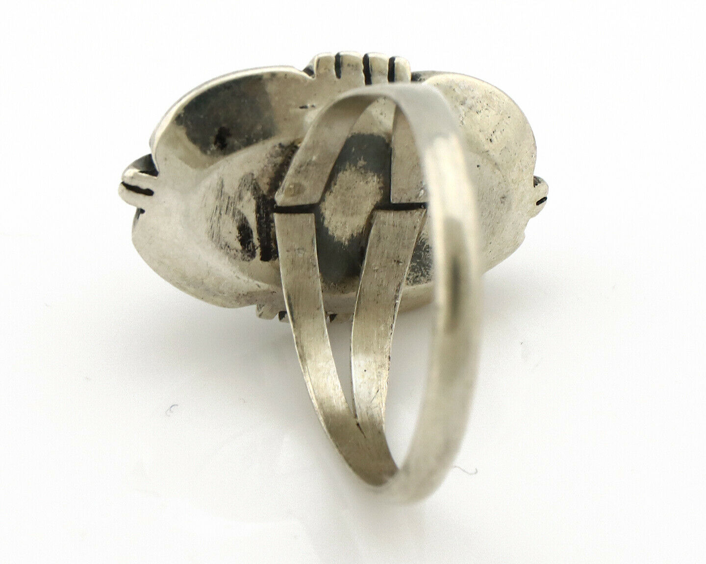 Navajo Ring .925 Silver Kingman Turquoise Handmade Native American Artist C.80's