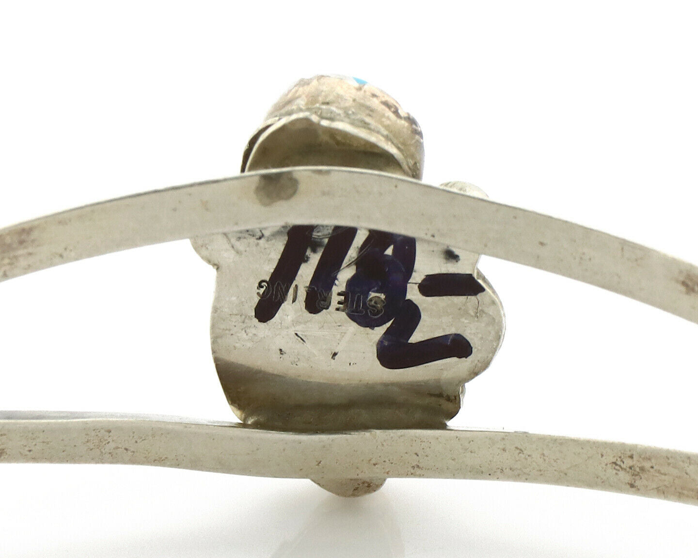 Navajo Bracelet .925 Silver Natural Turquoise & Coral Native American Artist 80s