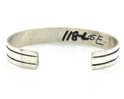 Navajo Bracelet .925 Silver Handmade Overlay Style Signed Tommy Billy Cuff C80s