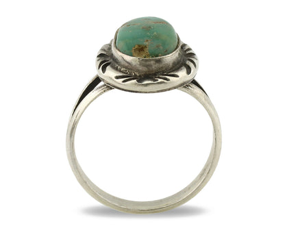 Navajo Ring .925 Silver Kingman Turquoise Native Artist Signed C.80's
