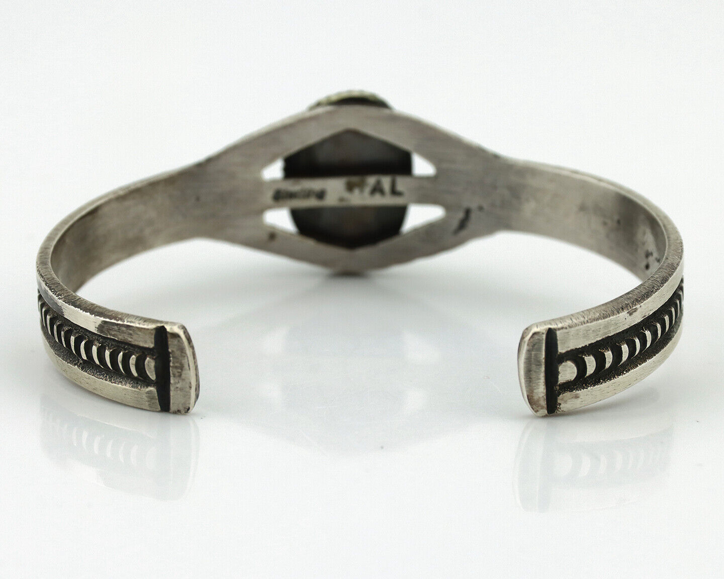 Women's Navajo .925 Silver Arizona Turquoise Artist Signed AL C.80's