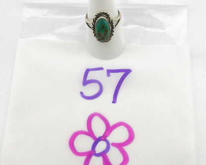 Navajo Ring .925 Silver Kingman Turquoise Native Artist Signed C.80's