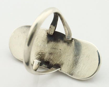Navajo Ring .925 Silver Natural Blue Turquoise Native American Artist C.80's