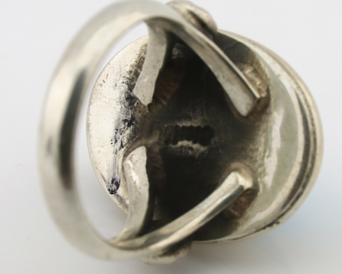 Navajo Ring .925 Silver Natural Blue Turquoise Native American Artist C.1980's