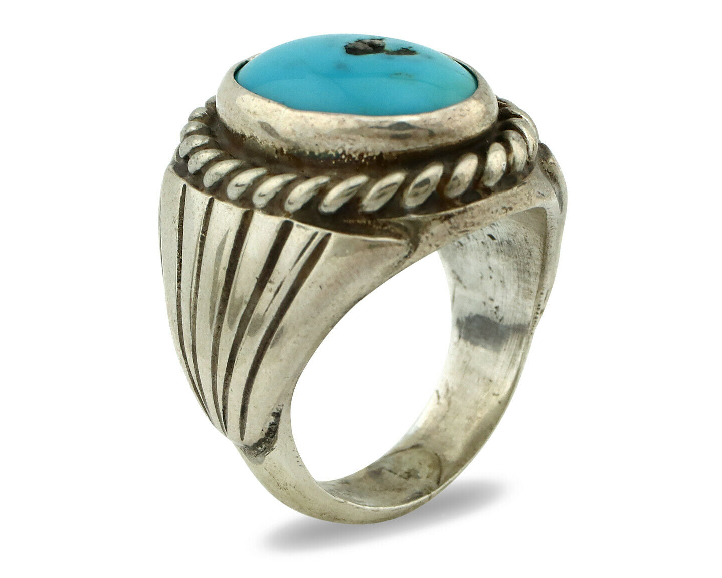 Navajo Ring .925 Silver Blue Southwest Artist Signed C Montoya C.80's