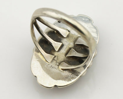 Navajo Ring .925 Silver Kingman Turquoise Artist Signed A C.1980's