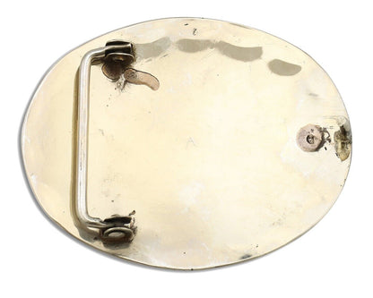 Navajo Eagle Belt Buckle Nickle Silver Gemstone Handmade Native American C.80's