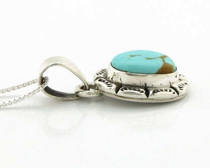Navajo Necklace 925 Silver Kingman Turquoise Artist Signed Gecko C.80's