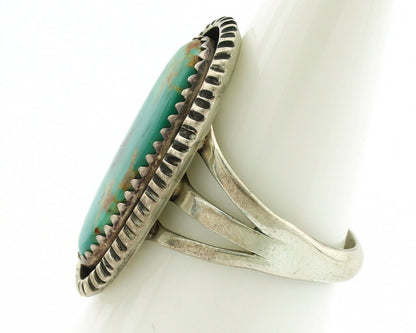 Navajo Ring .925 Silver Kingman Turquoise Native American Artist C.1980's