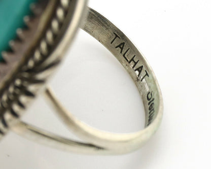 Navajo Ring .925 Silver Nevada Turquoise Native American Artist C.1980's