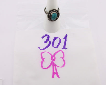 Navajo Handmade Ring 925 Silver Kingman Turquoise Native Artist C.80's