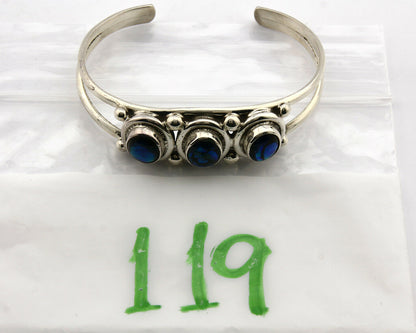 Navajo Bracelet .925 Silver Natural Mother of Pearl Handmade Native Artist C80's