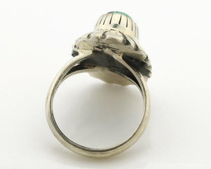 Navajo Ring .925 Silver Natural Mined Turquoise Artist Signed M Montoya C.80's