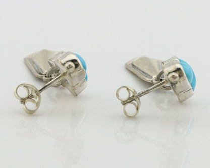Navajo Earrings 925 Silver Natural Blue Turquoise Native American Earrings C80's