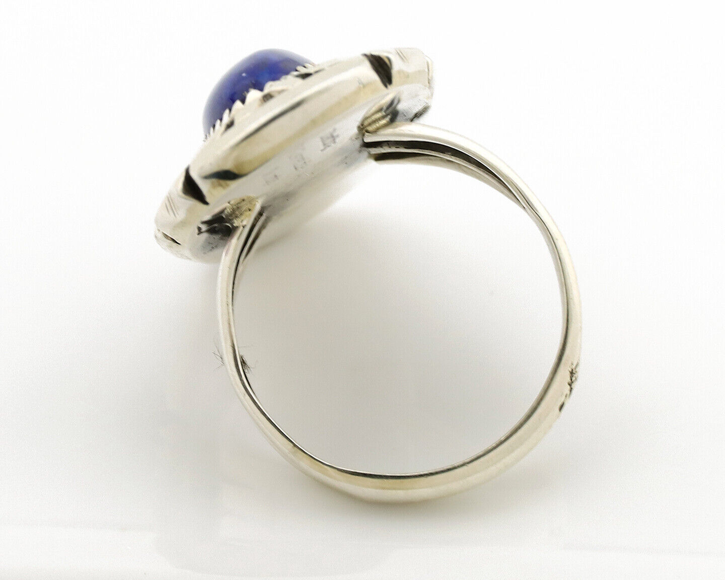 Navajo Ring 925 Silver Natural Lapis Lazuli Artist Signed William Denetdale C80s