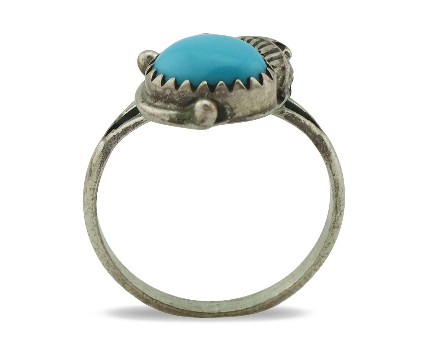Navajo Ring .925 Silver Natural Blue Mined Southwest Turquoise Native Artist C80