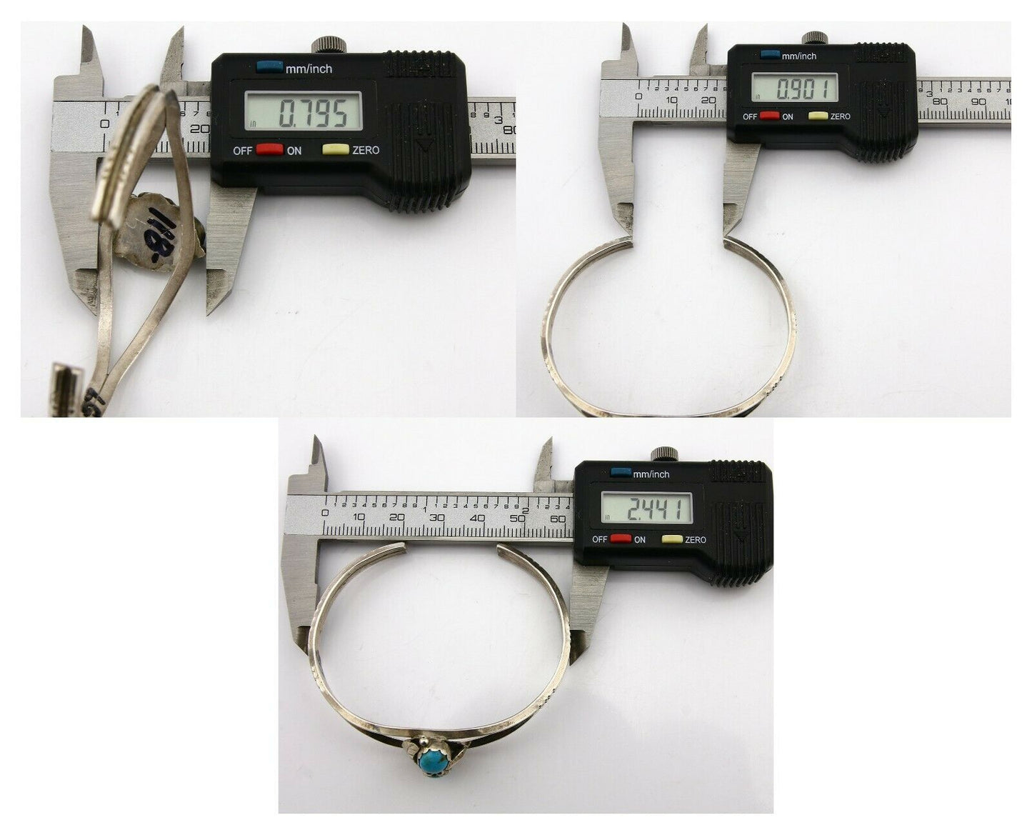 Navajo Bracelet 925 Silver Sleeping Beauty Turquoise Native Cuff C.80's