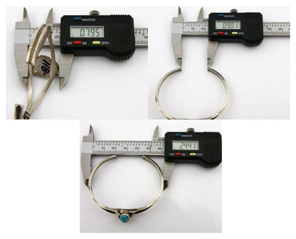 Navajo Bracelet 925 Silver Sleeping Beauty Turquoise Native Cuff C.80's