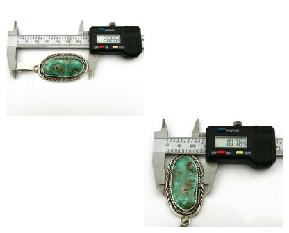Navajo Pendant .925 Silver Royston Turquoise Signed Lee Bennett C.80's