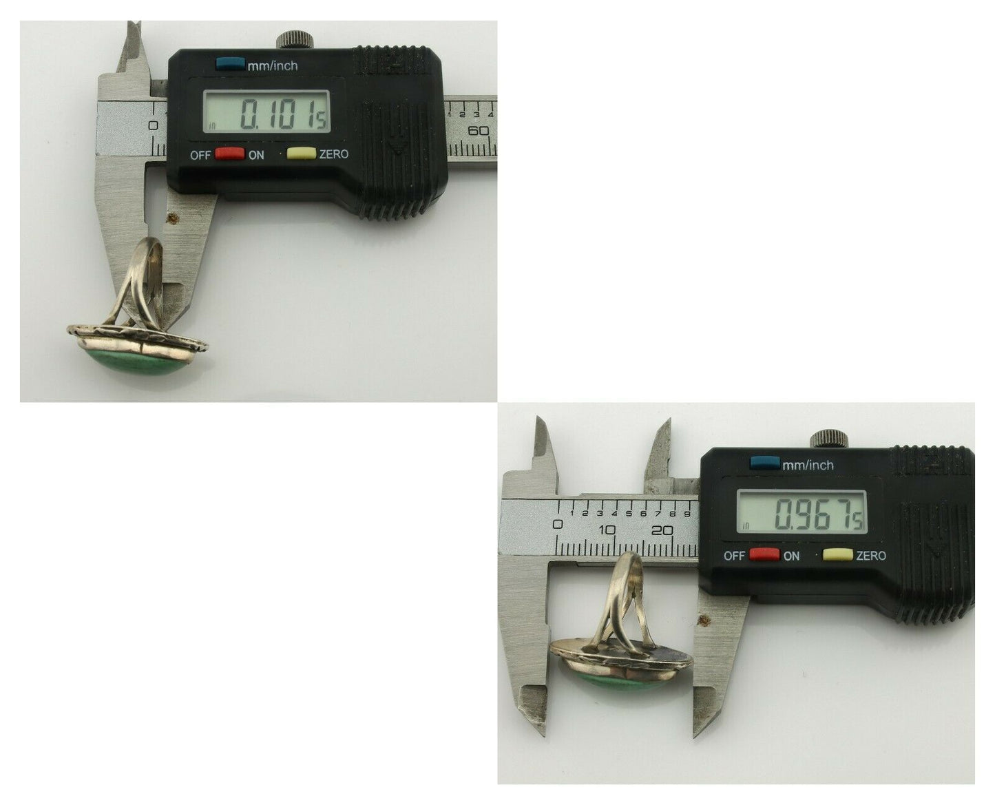 Navajo Ring .925 Silver Natural Turquoise Artist Signed Native American C.80's