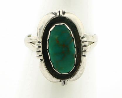 Navajo Ring .925 Silver Kingman Turquoise Handmade Native American Artist C.80's