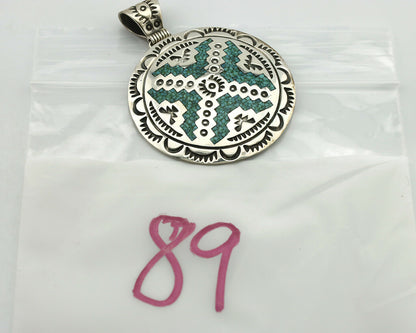 Navajo Necklace .925 Silver Kingman Turquoise Stanley Bain C.80's