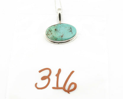 Navajo Pendant .925 Silver Fox Turquoise Artist Signed DZ C.80's