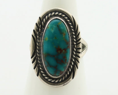 Navajo Ring .925 Silver Blue Gem Turquoise Artist Signed M Begay C.80's