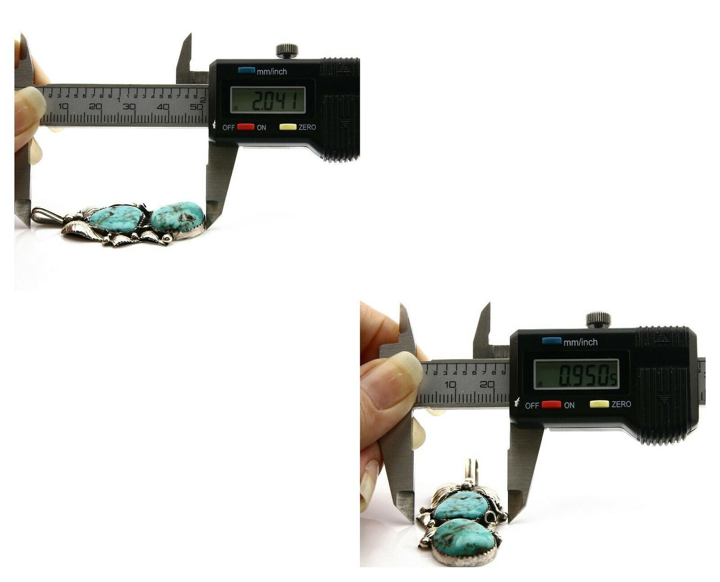 Navajo Pendant .925 Silver Kingman Turquoise Signed Artist Tom Willeto C.80's