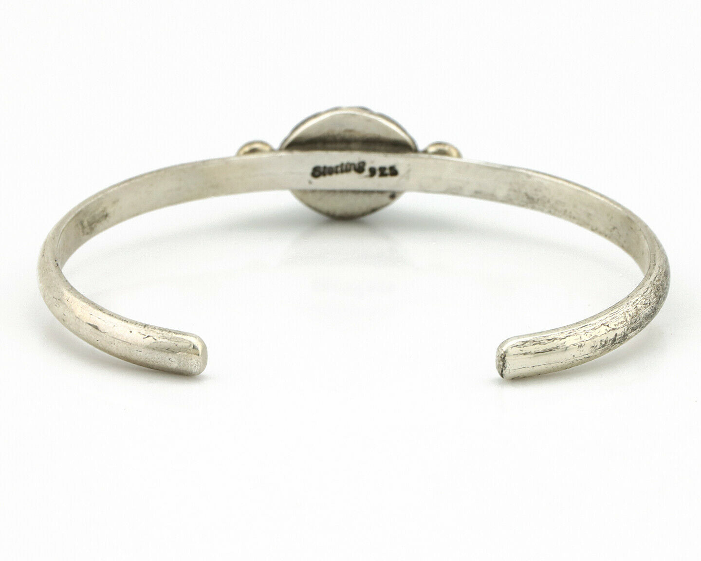 Navajo Bracelet .925 Silver Blue Turquoise Native American Artist C.90's