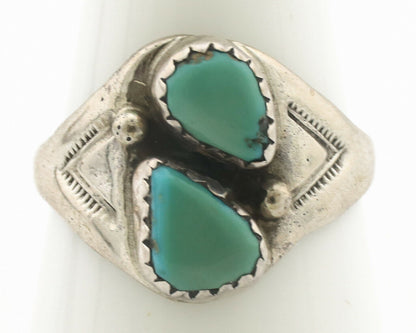 Zuni Ring .925 Silver Natural Blue Turquoise Native American Artist C.1980's