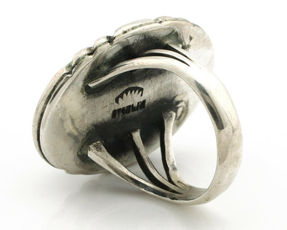 Navajo Ring .925 Silver Turquoise Mountain Apache MFG C.80's