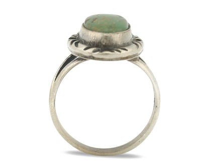 Navajo Ring .925 Silver Natural Mined Turquoise Native Artist Signed C.80's