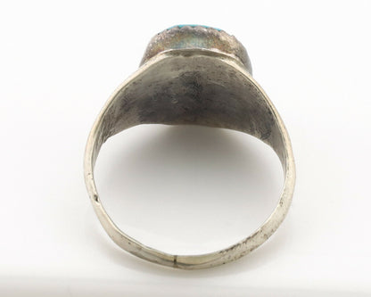 Zuni Ring .925 Silver Natural Blue Turquoise Native American Artist C.1980's