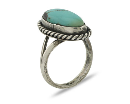 Navajo Handmade Ring .925 Silver Southwest Turquoise Native Artist C.80's