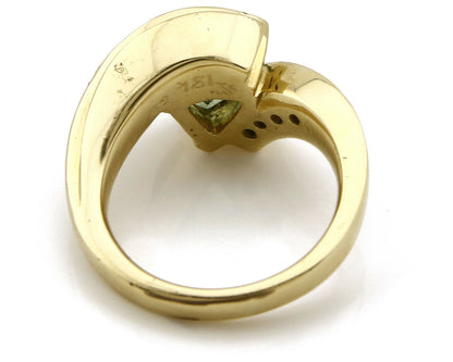 Women's Peridot Diamond Ring 18k SOLID Gold Engagement 2.6 tcw Size 5.5