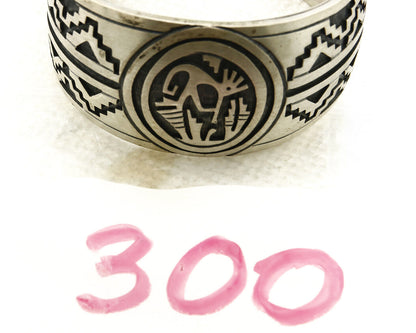 Navajo Lowell Draper Bracelet .925 Silver C.80's Overlay Kokopelli Pattern