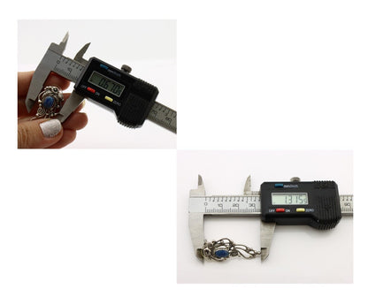 Navajo Earrings 925 Silver Natural Mined Denim Lapis Native American Artist C80s